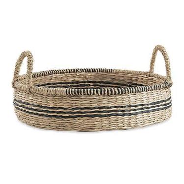 Imagem de Bandeja Em Seagrass Detalhe Preto Com Alça 43X10 Cm