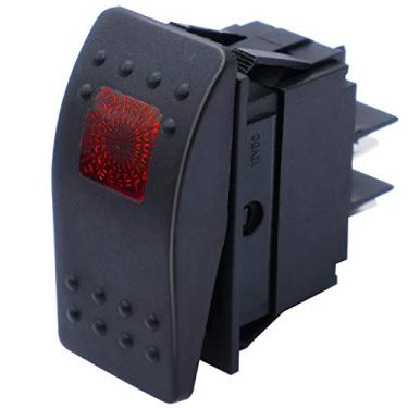 Imagem de mxuteuk Interruptor Oscilante Com Travamento Automático De Luz Led 12V Spst Ligado desligado20A Para Carro Barco Marítimo Rk1-06N-R Vermelho