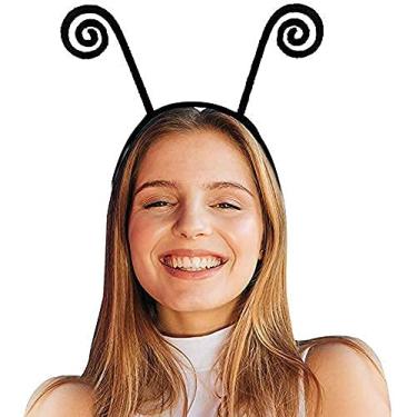 Imagem de HozHoy Faixa de cabeça com antena borboleta para meninas e mulheres – antena de veludo preto para cosplay de Halloween acessório de fantasia, Preto, 1 Count (Pack of 1)