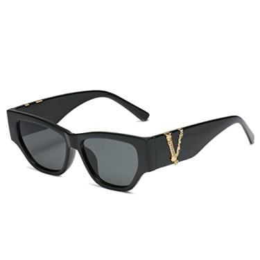 Imagem de Óculos de sol de olho de gato moda feminina vintage tons quadrados masculinos designer óculos de sol de luxo uv400 óculos grandes óculos, 1, china