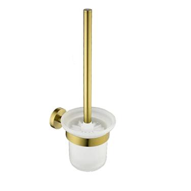 Imagem de Escova de banheiro de ouro escovado Escova de limpeza de aço inoxidável Escova sanitária de banheiro Escova de banheiro montada na parede Escova de cabo longo, Escova de banheiro BG