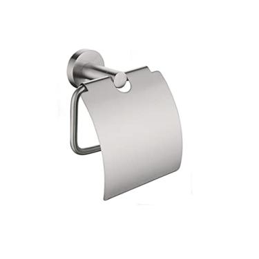 Imagem de Suporte de papel higiênico preto fosco montagem na parede cabide de papel higiênico de cozinha aço inoxidável acessórios para banheiro cromo ouro rosa, níquel escovado redondo