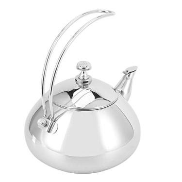 Imagem de Bule de 1,5 litro Kung Fu, bule de aço inoxidável clássico chaleira elétrica de água quente rápida chaleira de chá eletromagnética inglesa com filtro(silver1.5L)