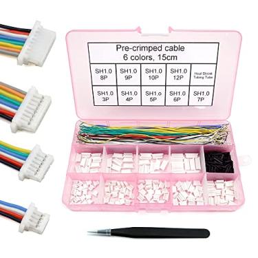 Imagem de Conectores SH1.0 e cabos de silicone pré-crimpados compatíveis com JST SH 1,0 mm para controle de voo FPV Drone F4 Pro F7 fio de 15 cm