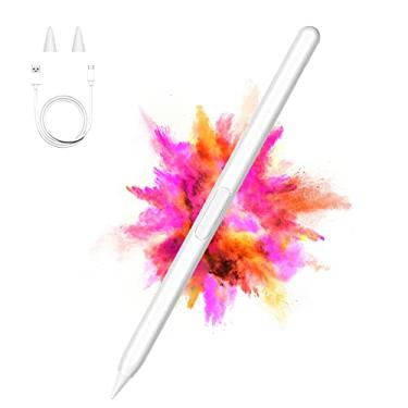 Imagem de Stylus Pencil para iPad Pro Air Mini, Caneta de tela de toque ativa com rejeição de palma, Carregamento sem fio, Conexão Bluetooth, Sensibilidade de inclinação, Compatível com iPad 2018-2022 Modelos