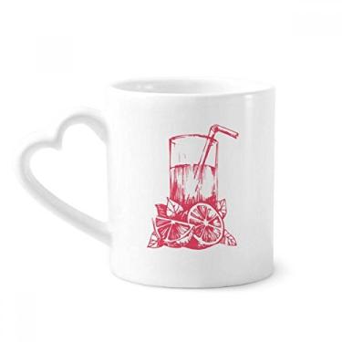 Imagem de Suco Limão Ilustração Padrão Caneca Café Cerâmica Copos Copo Coração Vidro