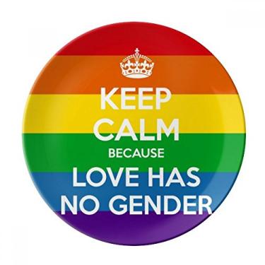 Imagem de Rainbow Gay Lésbica LGBT Prato Decorativo Porcelana Salver Louça Prato de Jantar