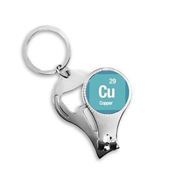 Imagem de Copper Chemical Element Science Nail Nipper Ring Chaveiro Abridor de Garrafas Cortador