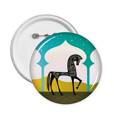 Imagem de Castle Dream Princess Style Cavalo Azul Amarelo Pinos Emblema Botão Decoração 5 peças