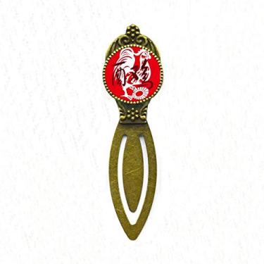 Imagem de Marcador de página retrô do zodíaco da China ano novo animal de galo