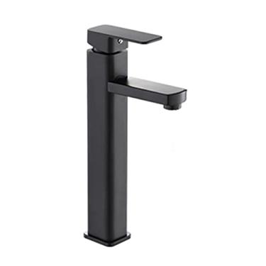 Imagem de LIDON Torneira de banheiro torneira de pia preta banheiro 1 furo torneira da pia do banheiro preto fosco único furo torneira do banheiro torneira do lavatório preta torneira da bacia preta para varanda, preto A (cor: preto B)