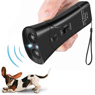 Imagem de Incrível Compra Anti Latido Portátil 3 em 1 Dispositivo de Treinador de Cachorro Ultrassônico de LED para Animais de Estimação – Dispositivo de Deterrente/Treino Eletrônico para Cães/Barquear