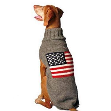Imagem de Chilly Dog Suéter para cachorro com bandeira americana, 3GG