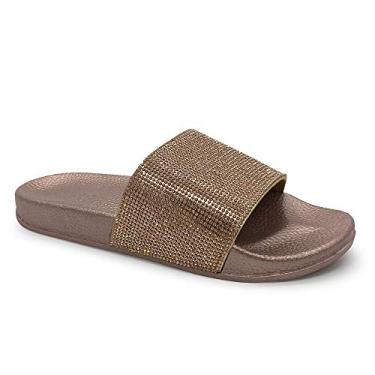 Imagem de FUNKYMONKEY Sandálias femininas com strass e glitter, plataforma, Rosa - 01, 36