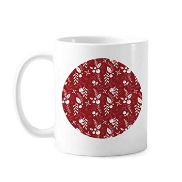 Imagem de Caneca de Natal com estampa vermelha branca para decoração de cerâmica e café de porcelana