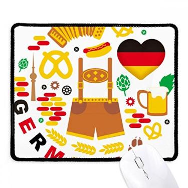 Imagem de Mousepad de borracha para jogos com bordas costuradas com a bandeira da alfândega da Alemanha