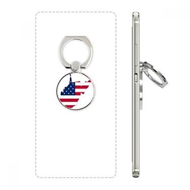 Imagem de Virgínia EUA Mapa Ocidental Estrelas Listras Bandeira Suporte de Telefone Suporte de Laço Ajustável