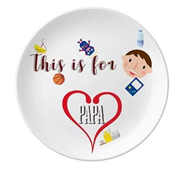 Imagem de Papa Home Parents Prato de porcelana Pai Jantar Redondo Prato Menino Homem