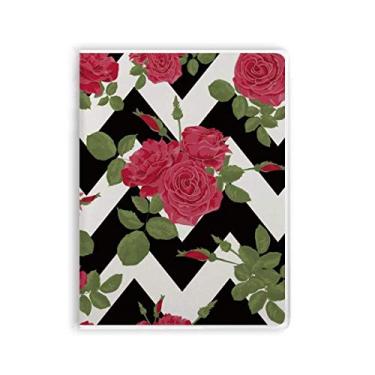 Imagem de Caderno de plantas com desenho de rosas vermelhas, capa de goma