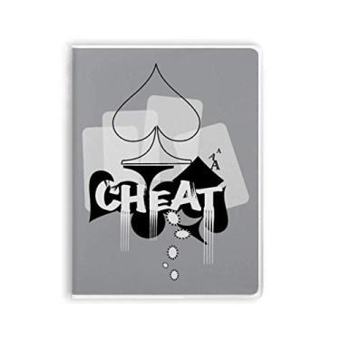 Imagem de Caderno de cartas de baralho de coração com estampa de utensílios de jogos, capa macia para diário