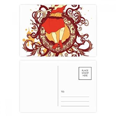 Imagem de Conjunto de cartão postal com ilustração de espada Samurai vermelha japonesa, cartão de agradecimento por correio de aniversário