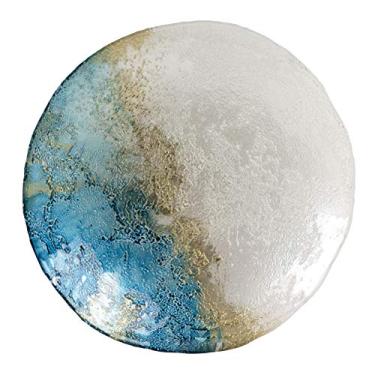 Imagem de Centro de mesa Deep Sea em vidro D30xA6cm cor azul e perola-AZUL/PÉROLA - L Hermitage- Full Fit