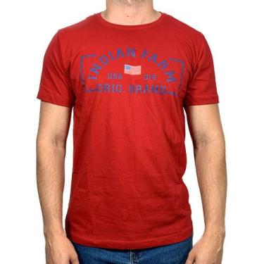 Imagem de Camiseta Country Masculina Bandeira Usa Vermelho Indian Farm