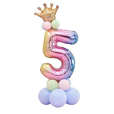 Imagem de DUILE Conjunto de balões de alumínio para festa de aniversário infantil, tamanho grande, 81 cm (5)