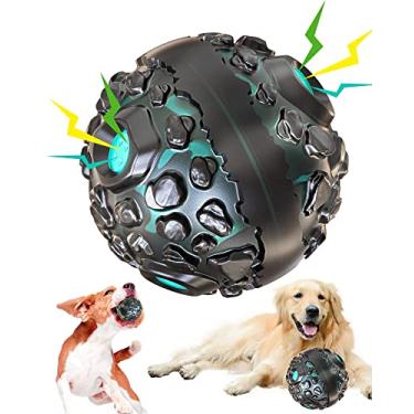 Imagem de BARDIMIES Brinquedos para cães interativos para tédio, bola de brinquedo para cães de grande porte e pequeno/médio, brinquedo de animal de estimação balançando balançando balançando som divertido ao rolar ou agitado, mantendo os cães ocupados, preto