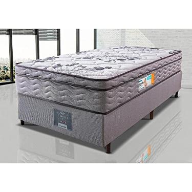 Imagem de Cama Box Solteiro Colchão Ortofirm + Box 88x188x67 One Face Espuma D45 Cinza