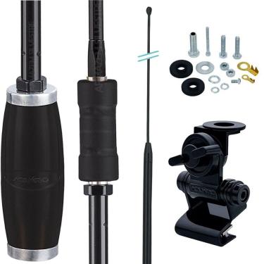 Imagem de Antena Px Bobinada Black Viuva Negra 1,50m Porta Malas Capu Parafusos Anti Furto