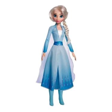 Imagem de Boneca Frozen 2 Elsa My Size Disney 55 cm NovaBrink + Chaveiro Olaf Pelúcia