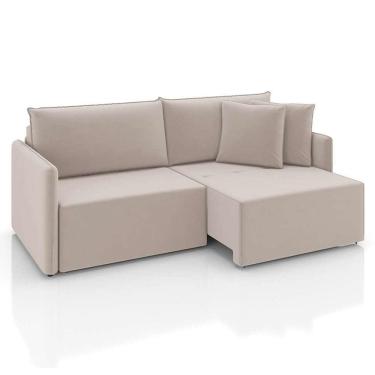 Imagem de sofá 3 lugares retrátil e reclinável malta veludo creme 180 cm