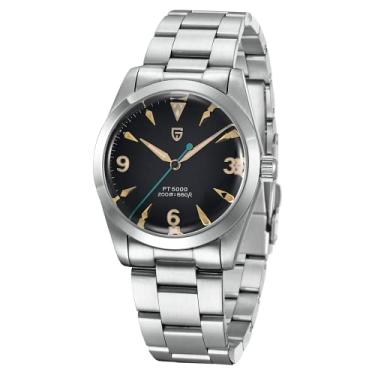 Imagem de Pagani Design Relógios masculinos Japão NH35 Movimento Automático 41 mm Cristal Safira Luxo Aço Inoxidável Mergulho Impermeável Relógios de Pulso Masculinos, Bk, 38mm, esportivo