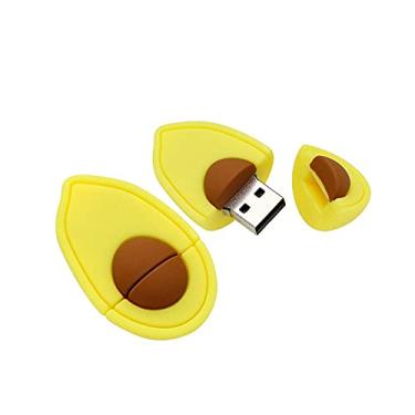 Imagem de 128 GB em forma de abacate PenDrive USB Flash Drive Memory Stick U Disk Pen Drive USB Flash Drive USB Stick (amarelo)
