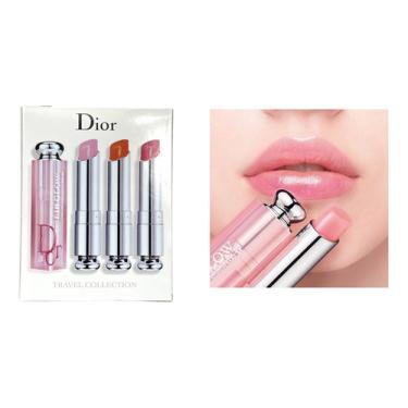 Imagem de 3x Batom Dior Addict Lip Glow 001 Pink 004 Coral 012 Rose  Color Reviver Trio
