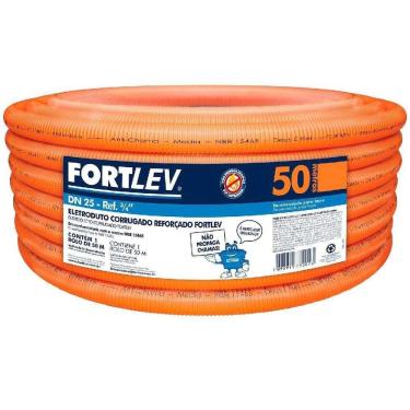 Imagem de Eletroduto Corrugado 25mm x 50 Metros Laranja Fortlev