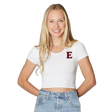 Imagem de Lojobands Camiseta cropped feminina Tailgate College Fitted Crop Top tamanho único (Elon Phoenix - Branca)