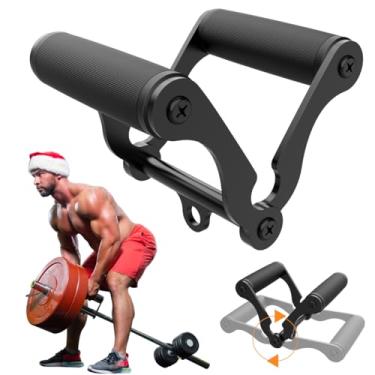 Imagem de veimia V Bar T-Bar Row Landmine Handle Attachment for Barbell, Solid Mine Double D Row Handle Grips com borracha antiderrapante, fixação T-Row para barras de treinamento de força olímpica