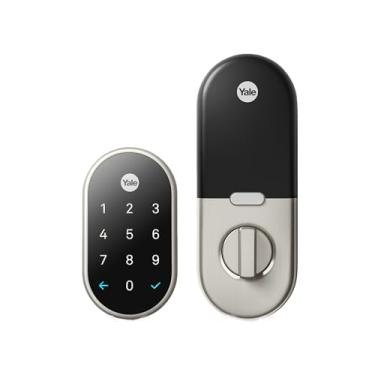 Imagem de Google Nest x Yale Lock – Trava inteligente à prova de adulteração para entrada sem chave – Fechadura de fechadura para porta da frente – níquel acetinado