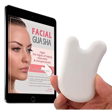 Imagem de Ferramenta de massagem de acupressão antienvelhecimento facial Gua Sha com instruções (sem garantia de versão em português)