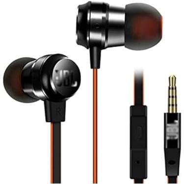 Imagem de Fones de ouvido para pc, fones de ouvido intra-auriculares com microfone, fones de ouvido com fio de 3,5 mm para smartphones, laptops, mp3, walkman para jogos, preto
