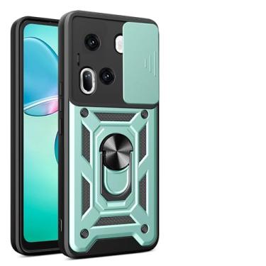 Imagem de Kukoufey Capa compatível com Oppo Reno 11 5G, com capa de lente de câmera deslizante compatível com Oppo Reno11 5G CPH2599 capa verde
