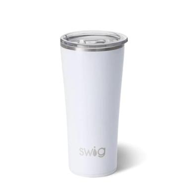 Imagem de Copo de caf Swig Life com isolamento triplo de a o inoxid vel com tampa, lav vel na lava-lou as, parede dupla e copo de caf selado a v cuo para viagem, Casual, Shimmer Diamond White, 22oz