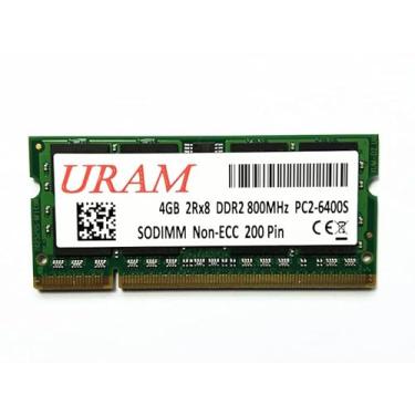 Imagem de URAM Módulo de atualização de memória RAM de laptop sem buffer 4GB (1X4GB) DDR2 800MHz PC2-6400 PC2-6300 SODIMM 1,8V CL6 200-Pin Non-ECC Unbuffered