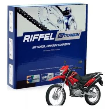 Imagem de Kit Relaçăo Transmissão Tração Nxr Bros 150 2004 a 2015 Original Riffel