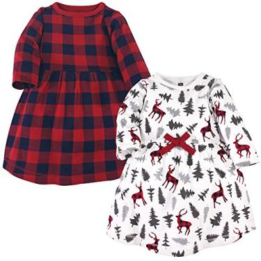 Imagem de Hudson Baby Vestidos de algodão para bebês meninas, Cervo da floresta, 6-9 Meses