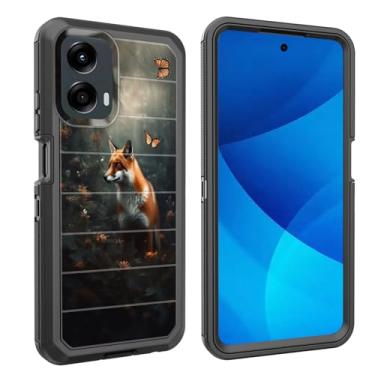Imagem de smauncucn Capa para Moto G Power 5G 2024, proteção contra quedas à prova de choque, resistente, 3 camadas, militar, resistente, durável para Motorola Moto G Power 5G 2024 de 6,7 polegadas, Fox Fantasy