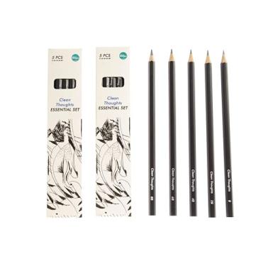 Imagem de Lápis de desenho, 2 caixas com 5 lápis cada, B, 4B, 6B, 8B, conjunto de desenho para profissionais iniciantes para crianças para esboços, para designers, lápis para estudantes