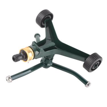 Imagem de Aspersor de gramado de três braços, aspersor de gramado giratório de irrigação de 360 ​​° Aspersor giratório automático redondo de metal de aspersão giratório de três braços para